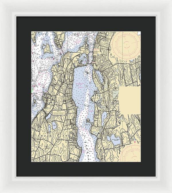 Sakonnet River -rhode Island Nautical Chart _v2 - Framed Print