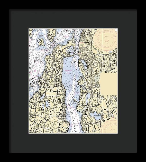 Sakonnet River -rhode Island Nautical Chart _v2 - Framed Print