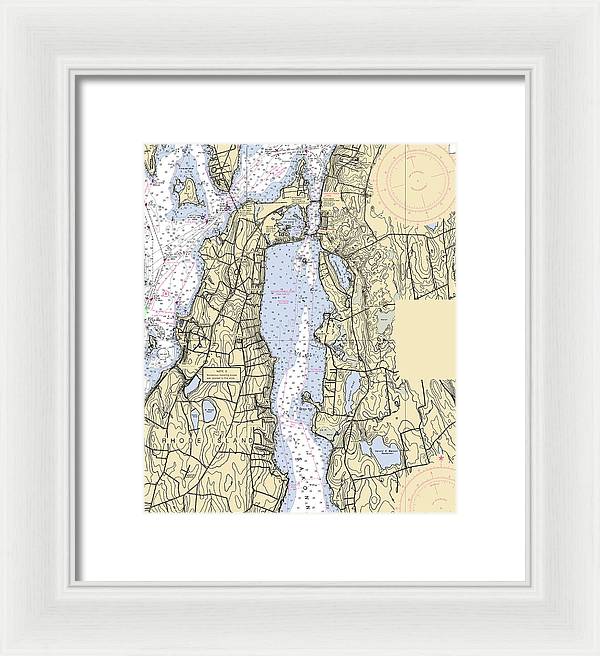 Sakonnet River -rhode Island Nautical Chart _v2 - Framed Print