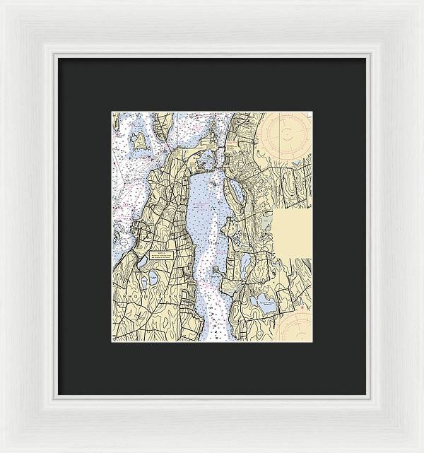 Sakonnet River -rhode Island Nautical Chart _v2 - Framed Print