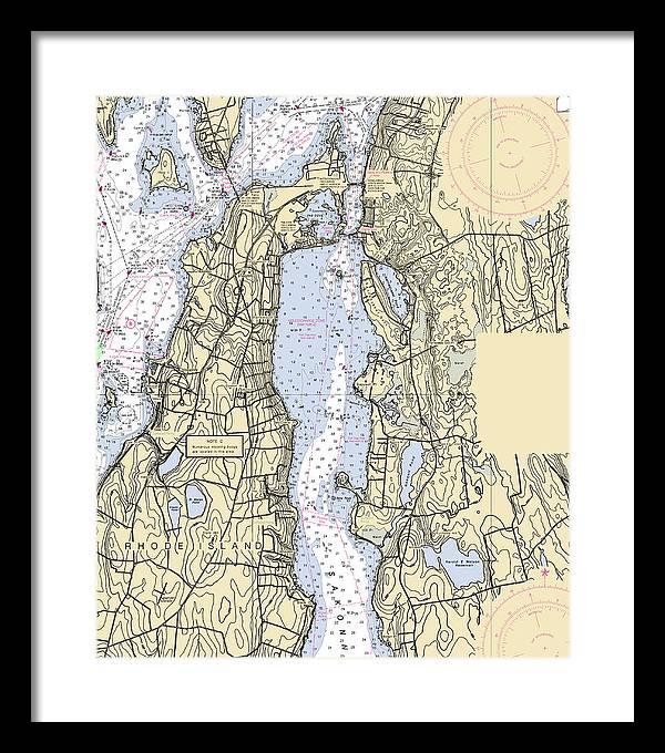 Sakonnet River -rhode Island Nautical Chart _v2 - Framed Print