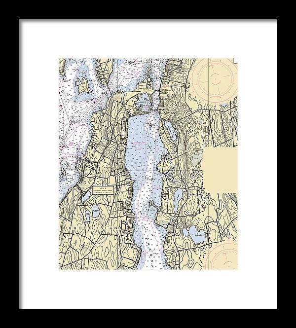 Sakonnet River -rhode Island Nautical Chart _v2 - Framed Print