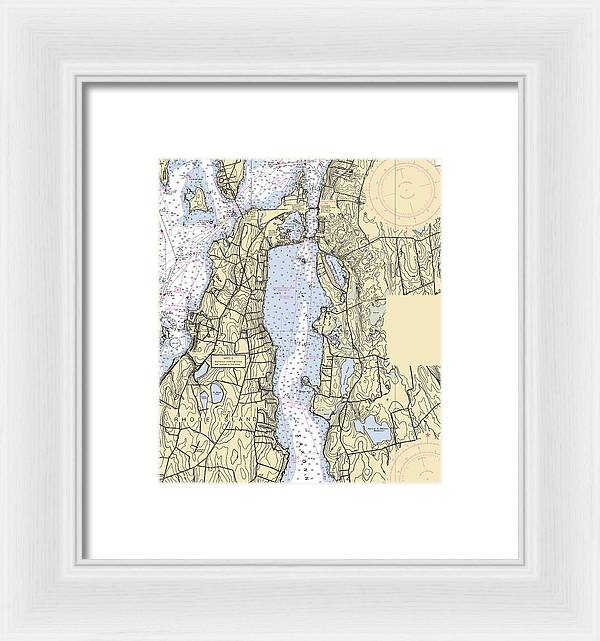 Sakonnet River -rhode Island Nautical Chart _v2 - Framed Print