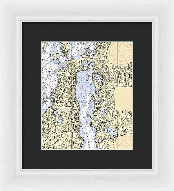 Sakonnet River -rhode Island Nautical Chart _v2 - Framed Print