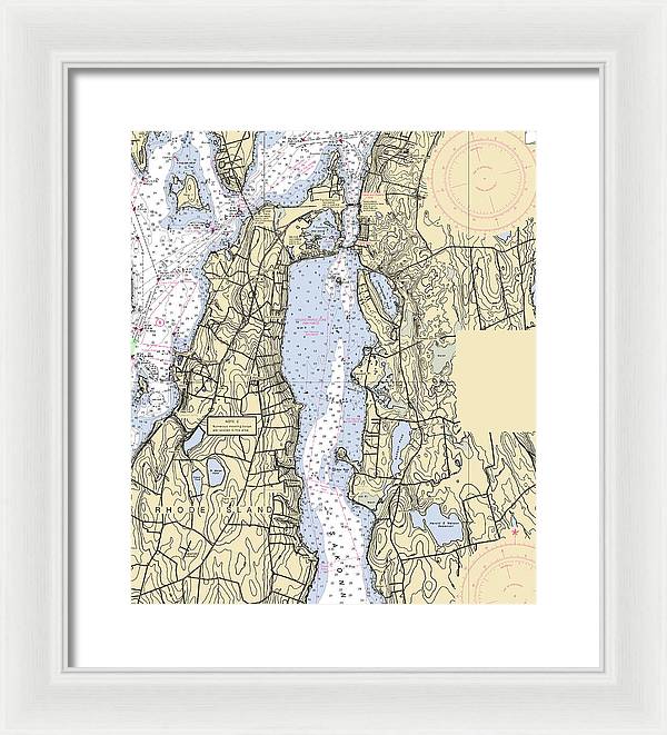 Sakonnet River -rhode Island Nautical Chart _v2 - Framed Print