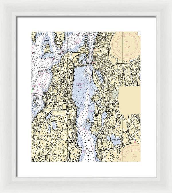 Sakonnet River -rhode Island Nautical Chart _v2 - Framed Print