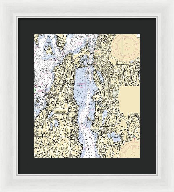 Sakonnet River -rhode Island Nautical Chart _v2 - Framed Print