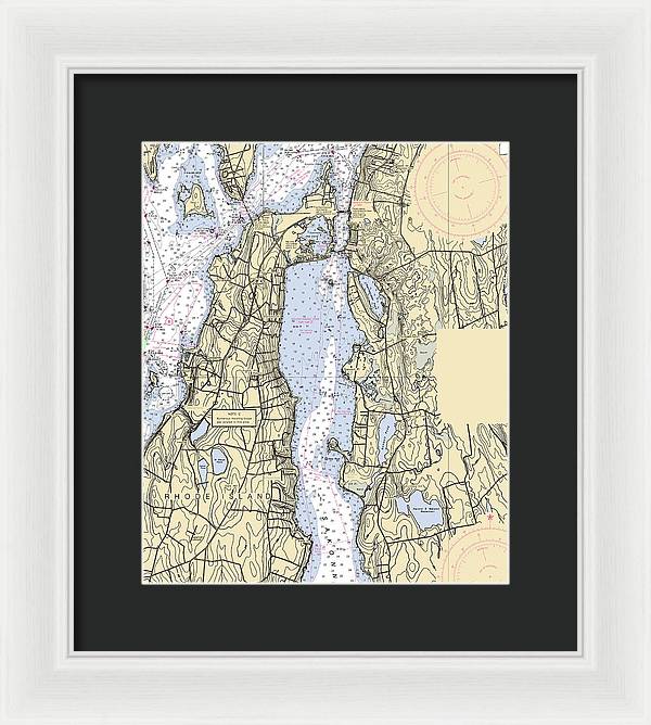 Sakonnet River -rhode Island Nautical Chart _v2 - Framed Print