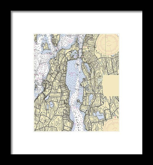 A beuatiful Framed Print of the Sakonnet River -Rhode Island Nautical Chart _V2 by SeaKoast