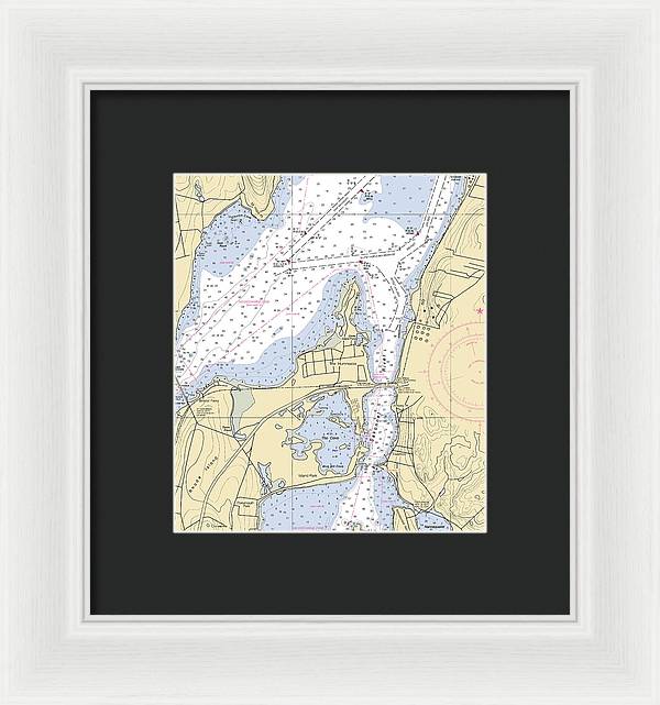 Sakonnet River & Tiverton-rhode Island Nautical Chart - Framed Print