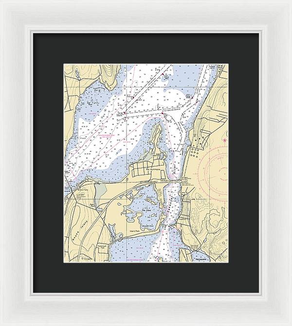 Sakonnet River & Tiverton-rhode Island Nautical Chart - Framed Print