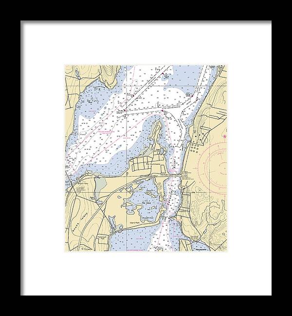 A beuatiful Framed Print of the Sakonnet River & Tiverton-Rhode Island Nautical Chart by SeaKoast