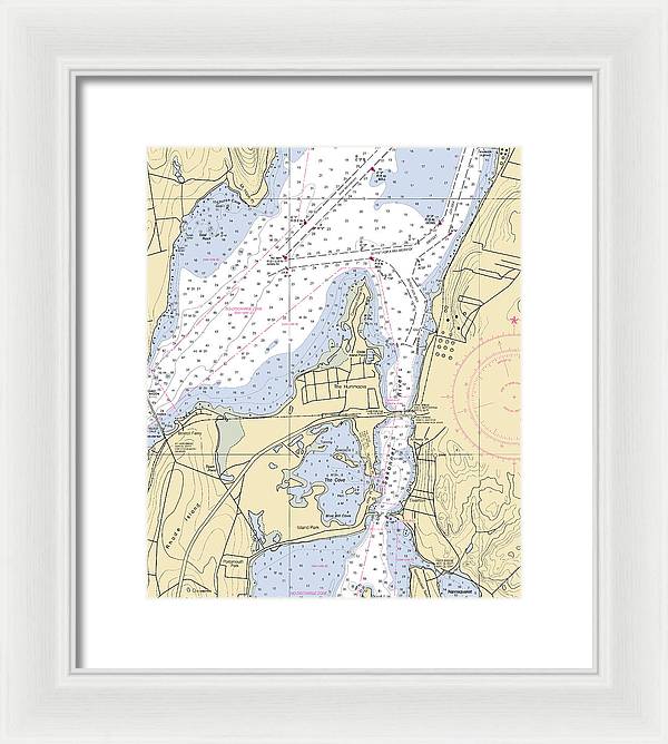 Sakonnet River & Tiverton-rhode Island Nautical Chart - Framed Print