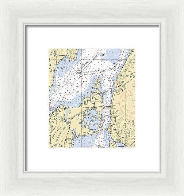 Sakonnet River & Tiverton-rhode Island Nautical Chart - Framed Print