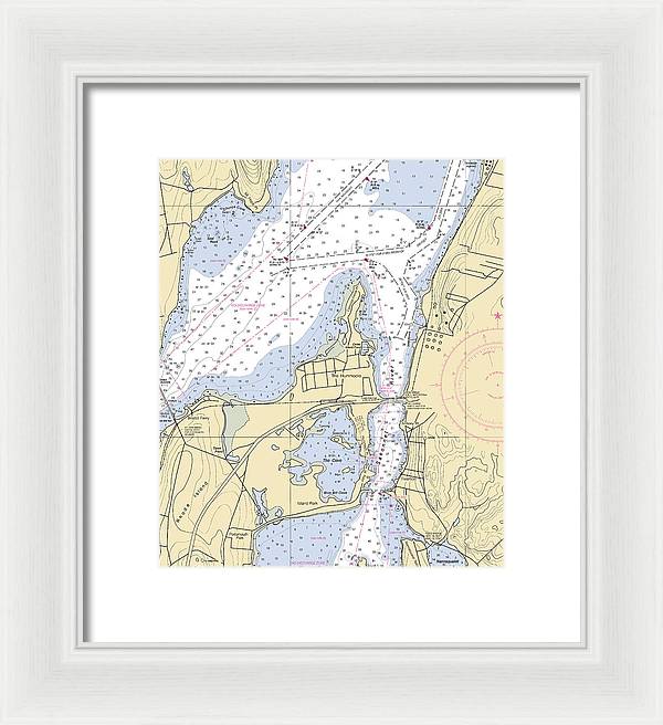 Sakonnet River & Tiverton-rhode Island Nautical Chart - Framed Print