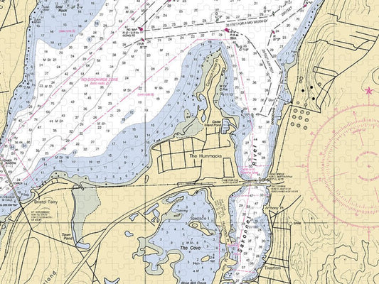 Sakonnet River & Tiverton Rhode Island Nautical Chart Puzzle