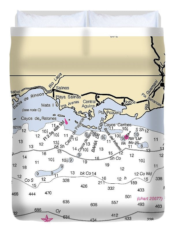 Salinas-puerto Rico Nautical Chart - Duvet Cover