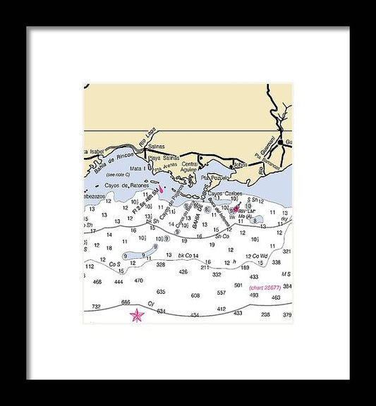 A beuatiful Framed Print of the Salinas-Puerto Rico Nautical Chart by SeaKoast