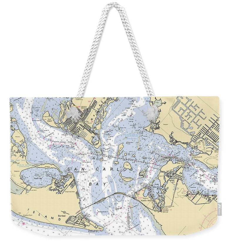 San-carlos-bay -florida Nautical Chart _v6 - Weekender Tote Bag