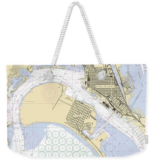 San-diego-bay -california Nautical Chart _v6 - Weekender Tote Bag