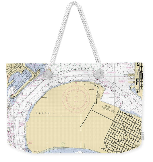 San Diego -california Nautical Chart _v2 - Weekender Tote Bag