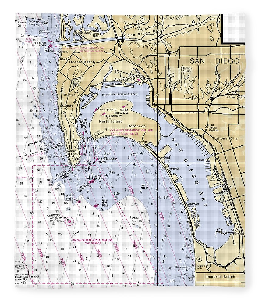 San Diego  California Nautical Chart _V6 Blanket