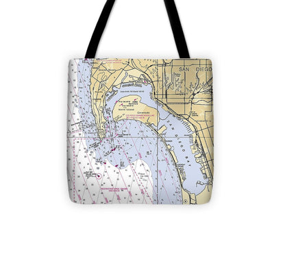 San Diego  California Nautical Chart _V6 Tote Bag