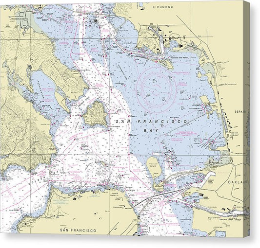 San Francisco California Nautical Chart Canvas Print