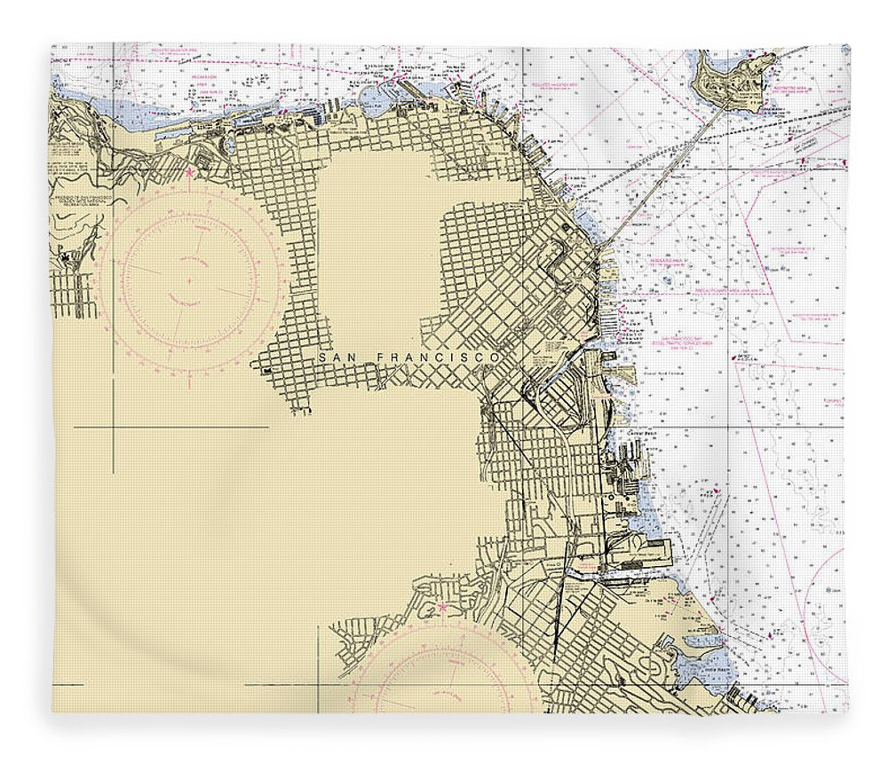 San Francisco  California Nautical Chart _V6 Blanket