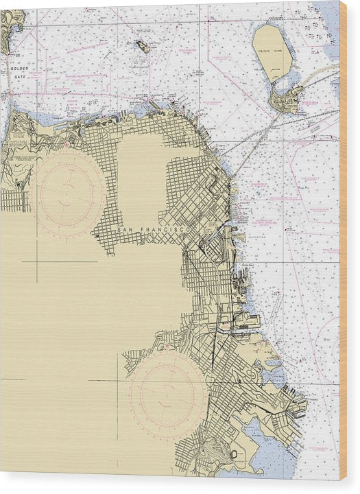 San-Francisco -California Nautical Chart _V6 Wood Print