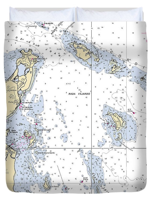 San Juan Passage-puerto Rico Nautical Chart - Duvet Cover