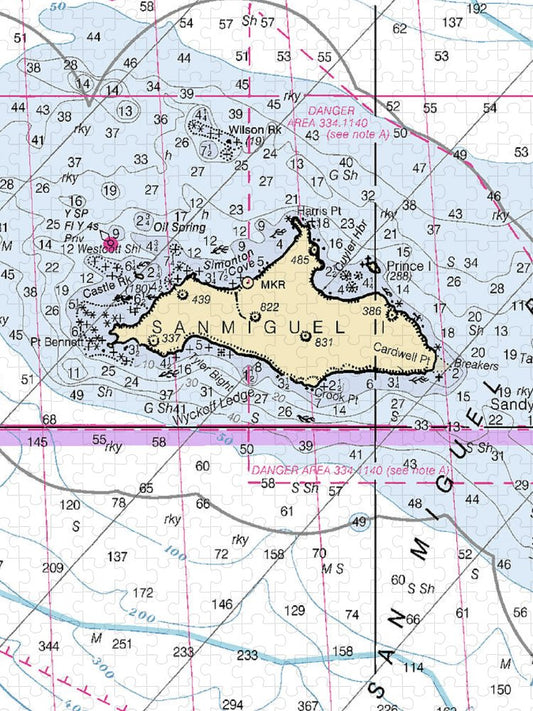 San Miguel Island California Nautical Chart Puzzle