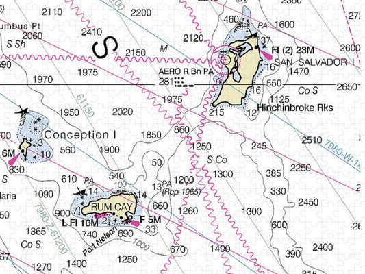 San Salvador Bahamas Nautical Chart Puzzle