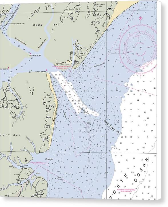 Sand Shoal Inlet-virginia Nautical Chart - Canvas Print