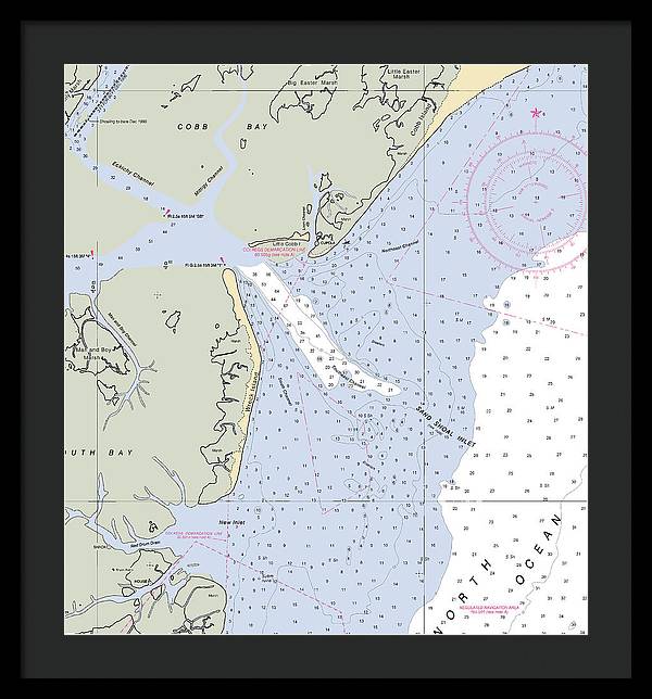 Sand Shoal Inlet-virginia Nautical Chart - Framed Print