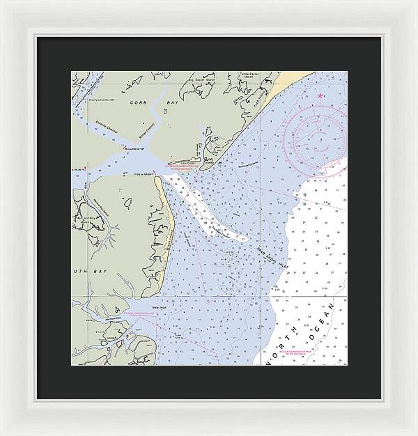 Sand Shoal Inlet-virginia Nautical Chart - Framed Print