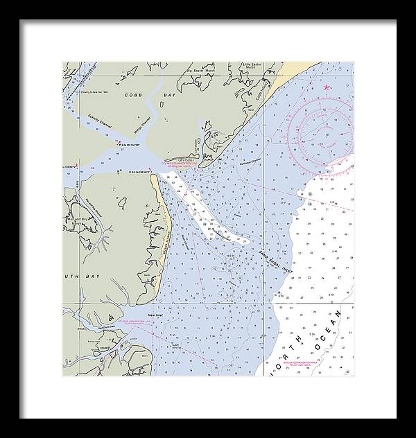 Sand Shoal Inlet-virginia Nautical Chart - Framed Print