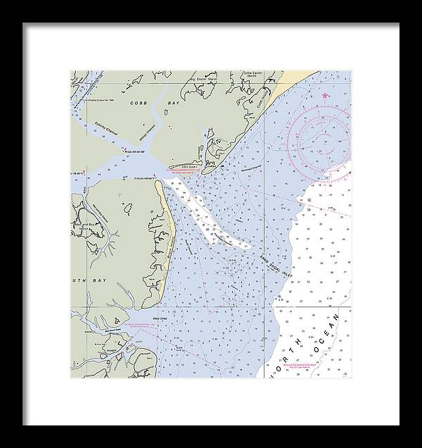 Sand Shoal Inlet-virginia Nautical Chart - Framed Print