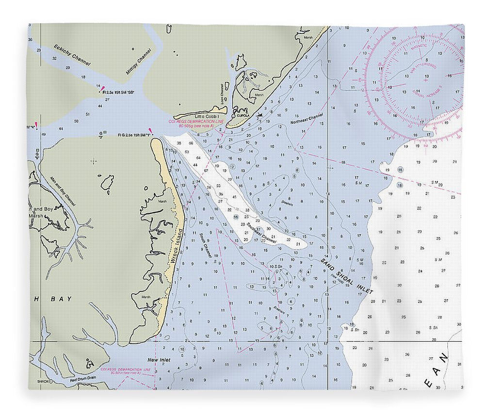 Sand Shoal Inlet Virginia Nautical Chart Blanket