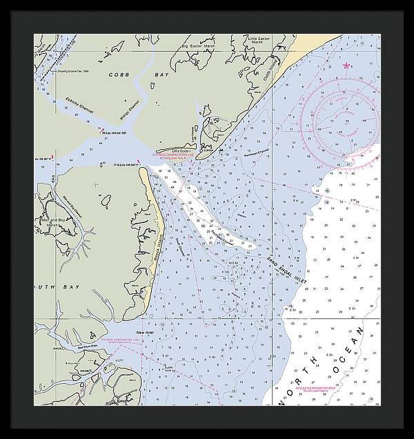 Sand Shoal Inlet-virginia Nautical Chart - Framed Print