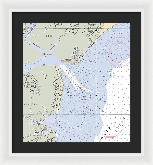 Sand Shoal Inlet-virginia Nautical Chart - Framed Print