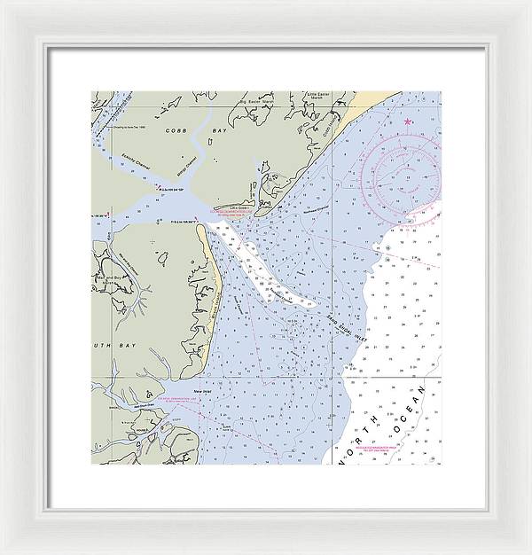 Sand Shoal Inlet-virginia Nautical Chart - Framed Print