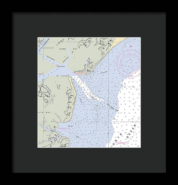 Sand Shoal Inlet-virginia Nautical Chart - Framed Print