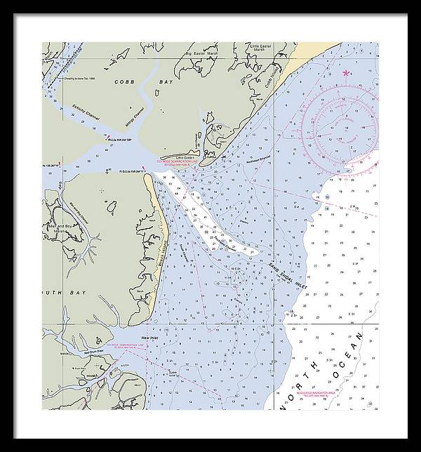 Sand Shoal Inlet-virginia Nautical Chart - Framed Print