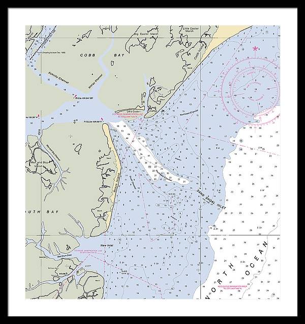 Sand Shoal Inlet-virginia Nautical Chart - Framed Print