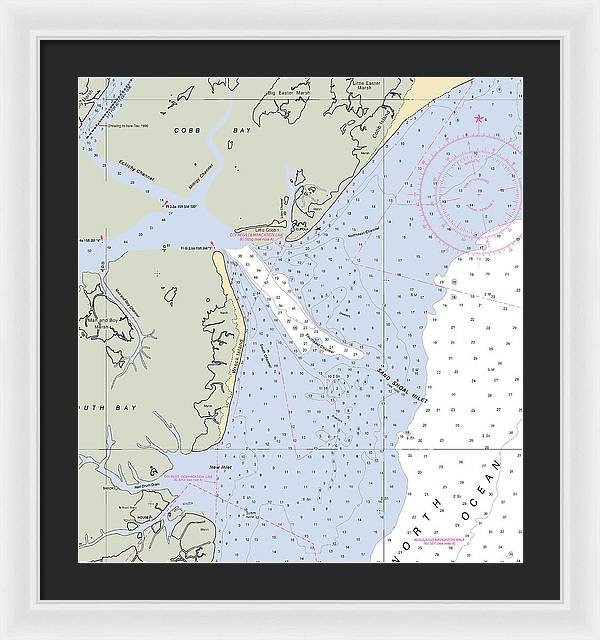 Sand Shoal Inlet-virginia Nautical Chart - Framed Print