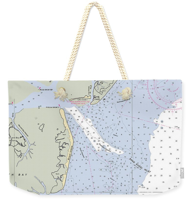 Sand Shoal Inlet-virginia Nautical Chart - Weekender Tote Bag