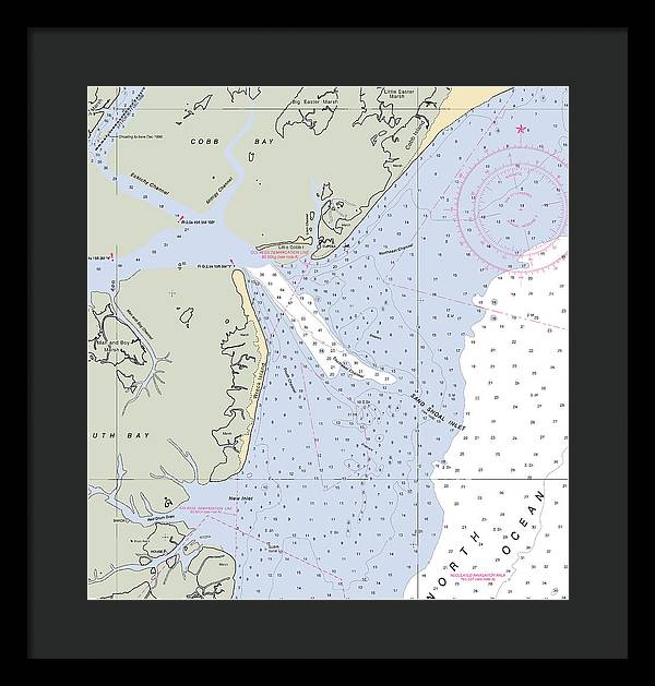 Sand Shoal Inlet-virginia Nautical Chart - Framed Print