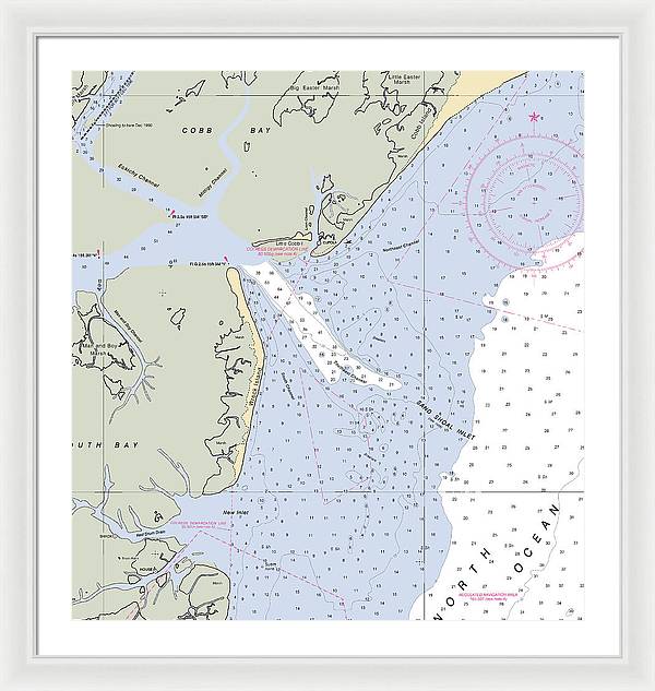 Sand Shoal Inlet-virginia Nautical Chart - Framed Print