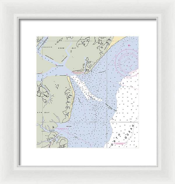 Sand Shoal Inlet-virginia Nautical Chart - Framed Print